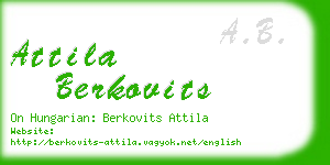 attila berkovits business card